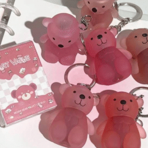Art Value Keychain Bear Lipgloss Velvet Matte Cute Bear Beauty Makeup Waterproof Long Lasting No-Budge Clay Lip Mud