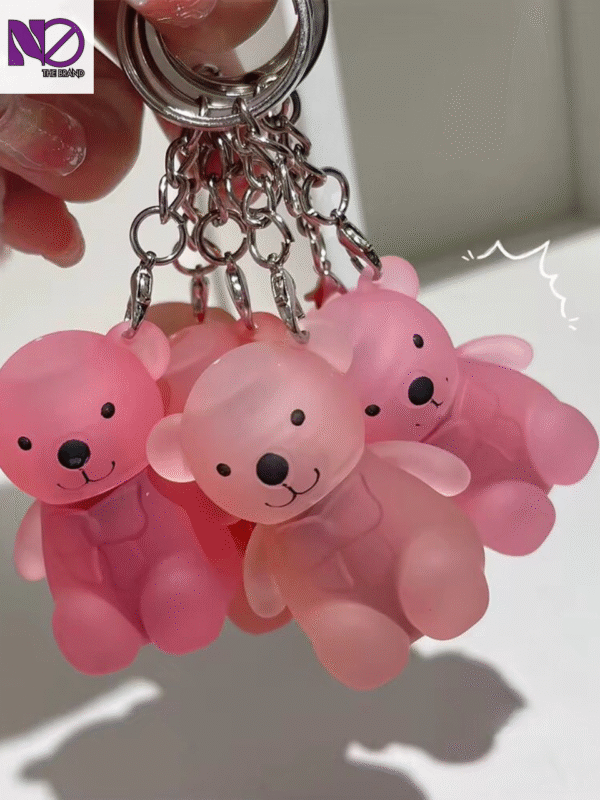 Art Value Keychain Bear Lipgloss Velvet Matte Cute Bear Beauty Makeup Waterproof Long Lasting No-Budge Clay Lip Mud - Image 2