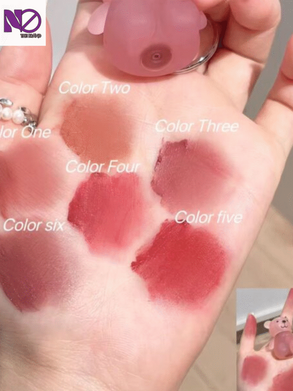 Art Value Keychain Bear Lipgloss Velvet Matte Cute Bear Beauty Makeup Waterproof Long Lasting No-Budge Clay Lip Mud - Image 6