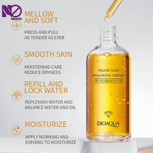 OEM Bioaqua Private Label 24k Gold Moisturizing Hyaluronic Acid Brightening Skin Anti Aging Serum Hydrating Essence - Image 3