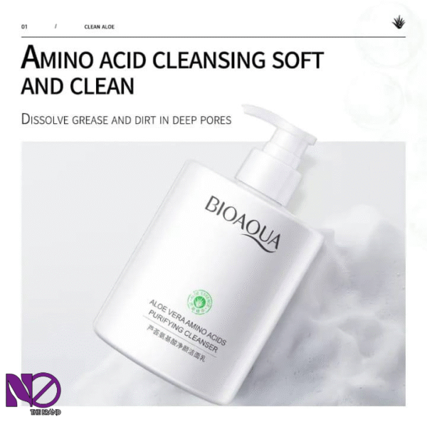 Amino Acid Facial Cleanser 500g Girls Moisturizing Oil Control Moisturizing Aloe Facial Cleanser Men - Image 4