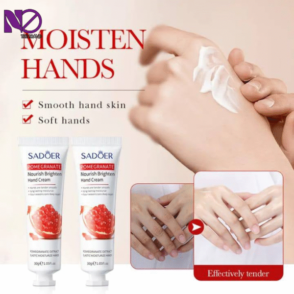 OEM SADOER Private Label Pomegranate Whitening Hand Cream Moisturizes Hydrates and Prevents Dry Cracking - Image 3