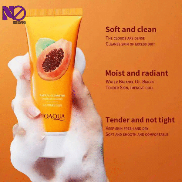 Papaya Whitening Facial Cleansers Mild Brighten Moisturizing Wash Deep Cleansing Faces Care Cleansers - Image 4