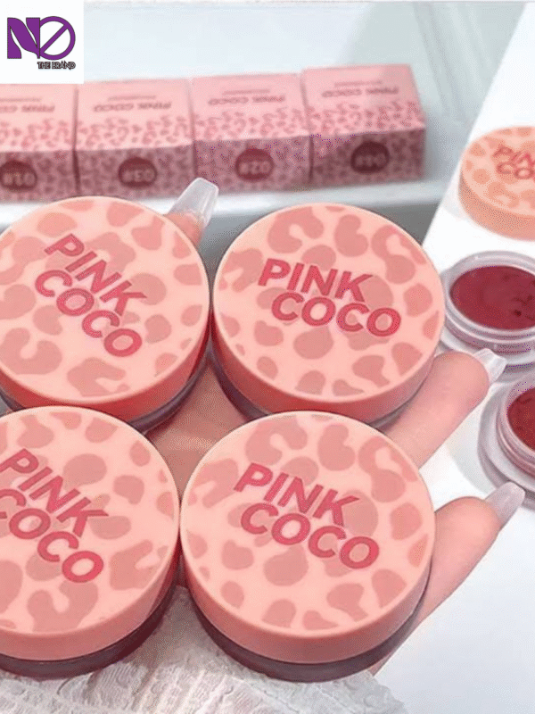 PINKCOCO Dual-Purpose Velvet High-Color Natural Lip Mud Blush Stick Silky Makeup Cream Small Velvet Pink Jar Lip Mud
